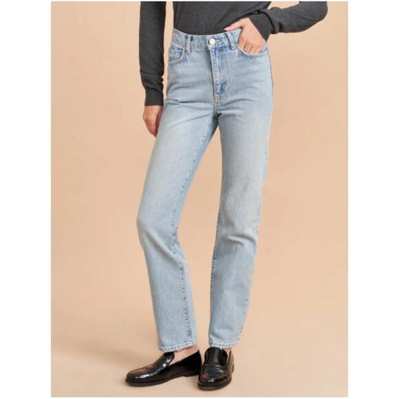 La Ligne Denim - La Ligne Molly high-rise straight ligh blue jean size 23